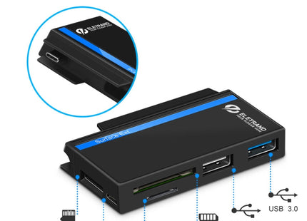 ROCKETEK RT-SGO727 USB 3.0 + USB 2.0 + Micro USB Interface Hub for Microsoft Surface Go, with 2 TF Card & SD Card Slots, RT-SGO727