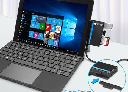 ROCKETEK RT-SGO727 USB 3.0 + USB 2.0 + Micro USB Interface Hub for Microsoft Surface Go, with 2 TF Card & SD Card Slots, RT-SGO727