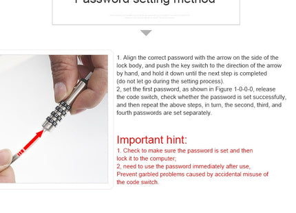 Universal USB Interface Laptop Security Lock, USB Interface