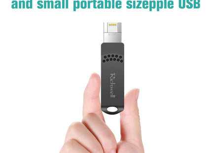 Richwell 64G Type-C + 8 Pin + USB 3.0 Metal Flash Disk with OTG Function