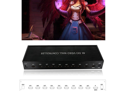 NK-BT88 4K 3X3 HDMI Video Wall Controller Multi-screen Splicing Processor with Remote Controller, EU Plug, EU Plug