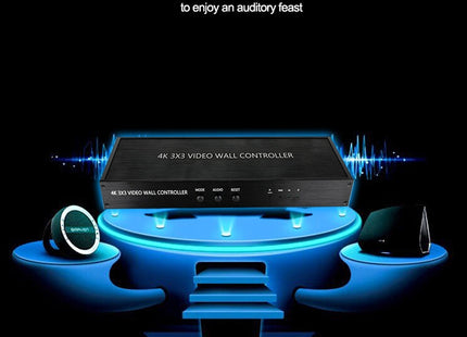 NK-BT88 4K 3X3 HDMI Video Wall Controller Multi-screen Splicing Processor with Remote Controller, EU Plug, EU Plug