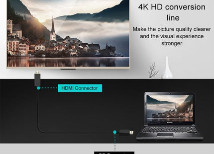 4K x 2K DP to HDMI Converter Cable, Cable Length: 1.8m(Black)
