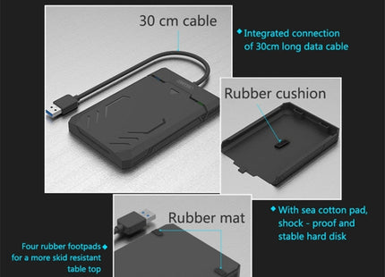 UNITEK SATA 2.5 inch USB 3.0 Interface HDD Enclosure, Length: 30cm