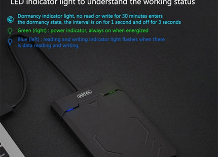 UNITEK SATA 2.5 inch USB 3.0 Interface HDD Enclosure, Length: 30cm