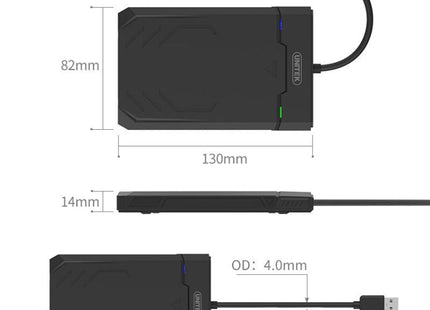 UNITEK SATA 2.5 inch USB 3.0 Interface HDD Enclosure, Length: 30cm