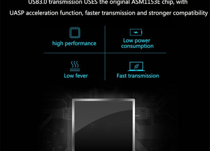 UNITEK SATA 2.5 inch USB 3.0 Interface HDD Enclosure, Length: 30cm