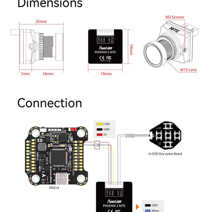 RunCam Phoenix 2 Nite 1500TVL Starlight FPV Camera