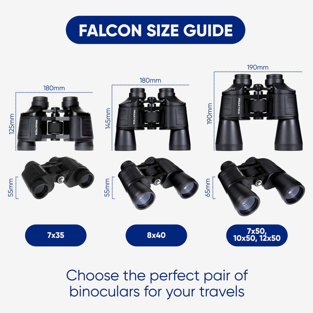 PRAKTICA Falcon 10x50mm Porro Prism Field Binoculars - Black