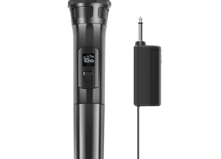 PULUZ UHF Wireless Dynamic Microphone with LED Display, 6.35mm Transmitter(Black)