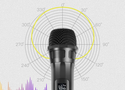 PULUZ UHF Wireless Dynamic Microphone with LED Display, 6.35mm Transmitter(Black)