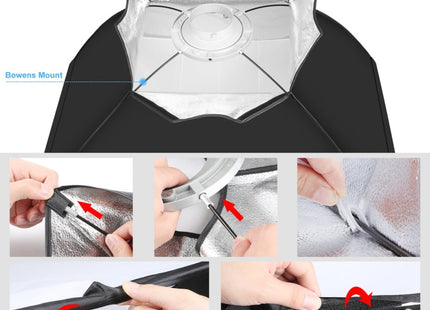 PULUZ Rectangle Speedlite Softbox Bowens Mount Diffuser, 60 x 90cm Rectangle