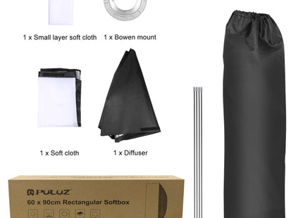 PULUZ Rectangle Speedlite Softbox Bowens Mount Diffuser, 60 x 90cm Rectangle