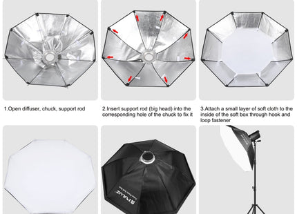 PULUZ 95cm Speedlite Flash Octagon Parabolic Softbox Bowens Mount Diffuser, 95cm Octangle