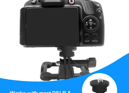 PULUZ 1/4 inch Screw Adjustable ABS Action Camera Tripod Adapter (Black)