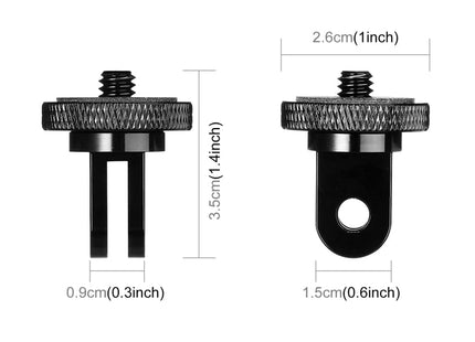 PULUZ 1/4 inch Screw Metal Tripod Mount Action Camera Adapter (Black)
