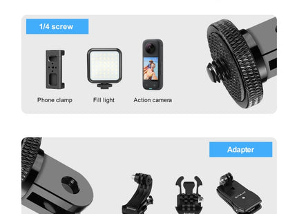 PULUZ 1/4 inch Screw Metal Tripod Mount Action Camera Adapter (Black)