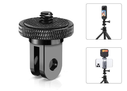 PULUZ 1/4 inch Screw Metal Tripod Mount Action Camera Adapter (Black)