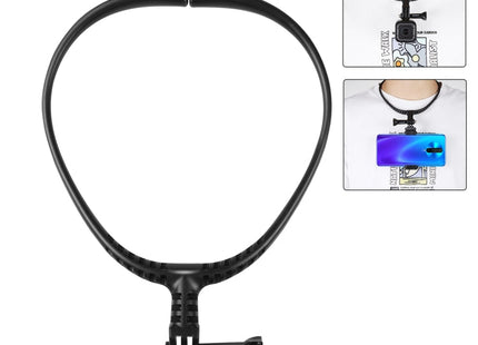 PULUZ Lazy Adjustable Neck Bracket for GoPro Action Cameras (Black)