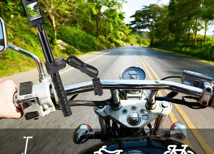 PULUZ Motorcycle Dualheads Crab Clamp Action Camera Handlebar Fixed Mount(Black)