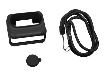 For Insta360 GO 3 PULUZ Camera Charging Case Silicone Case with Lens Cap & Strap (Black)