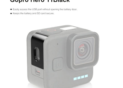 For GoPro Hero11 Black Mini PULUZ Metal Battery Side Interface Cover (Black)