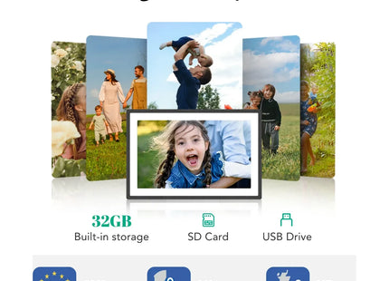 Pexar 11" Digital Picture Frame - 2K Resolution - WiFi Enabled - 32GB