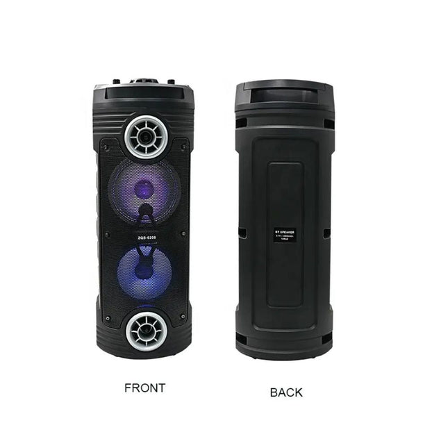 Portable Bluetooth Tower Speaker with Wired Microphone – Wireless, USB Input (ZQS-6208)