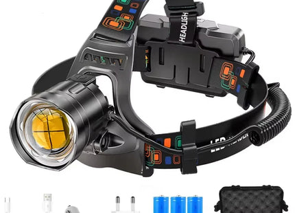 Powerful XHP100 Led Headlamp Zoomable USB Rechargeable High Power Headlight