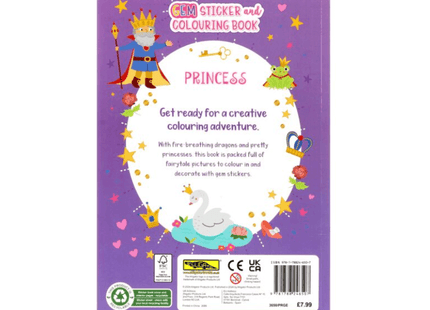 Princess Gem Sticker Colouring Book