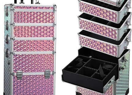 Professional Makeup Trolley Case Wheels - Extra Large Rolling Cosmetic Organiser