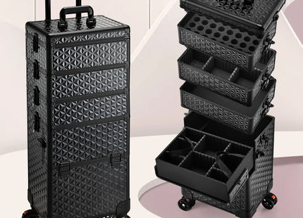 Professional Makeup Trolley Case Wheels - Extra Large Rolling Cosmetic Organiser