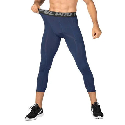 Men's 3/4 Compression Sports Leggings - Flexible Running Tights