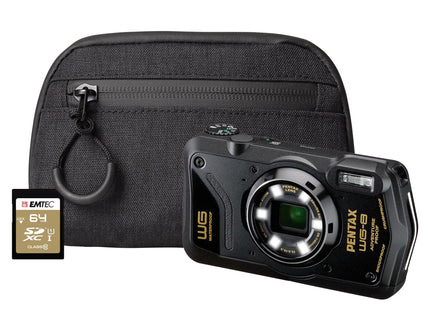 Pentax WG-8 20MP 5x Zoom Tough Compact Camera - Black