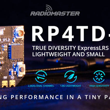 Radiomaster RP4TD-M ExpressLRS 2.4GHz Mini True Diversity Receiver