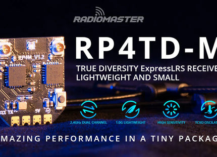 Radiomaster RP4TD-M ExpressLRS 2.4GHz Mini True Diversity Receiver
