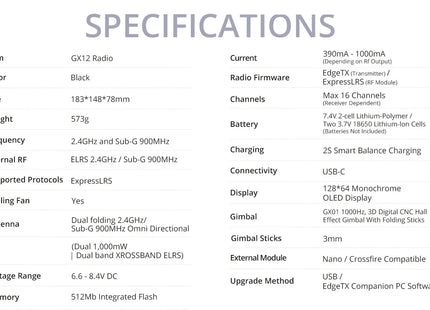 Radiomaster GX12 Dual-Band Gemini-X Radio Controller (Mode 2)