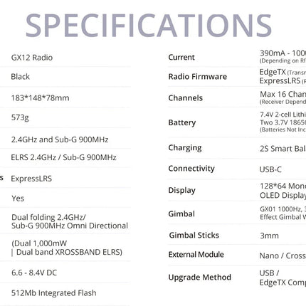 Radiomaster GX12 Dual-Band Gemini-X Radio Controller (Mode 2)