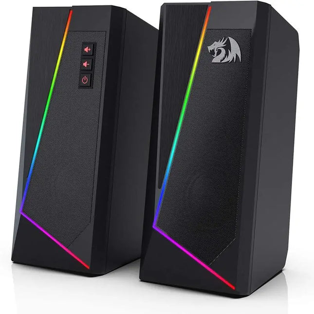 Redragon GS520 RGB Desktop Speakers - PC Stereo Speaker LED Lights - White/Pink/Black