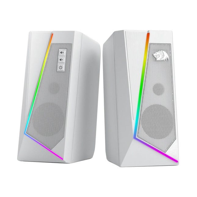 Redragon GS520 RGB Desktop Speakers - PC Stereo Speaker LED Lights - White/Pink/Black