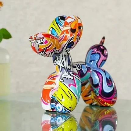 Resin Graffiti Balloon Dog Figurines
