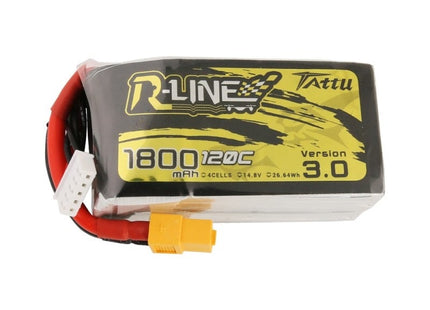 Tattu R-Line 3.0 1800mAh 14.8V 120C 4S1P Lipo Battery Pack with XT60