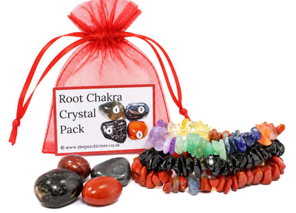 Root Chakra Healing Crystals & Bracelets Collection