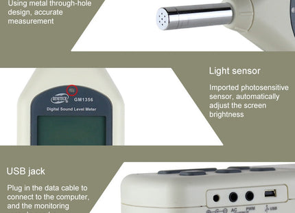 Digital Sound Level Meter with USB Port(Range: 30dB~130dB)