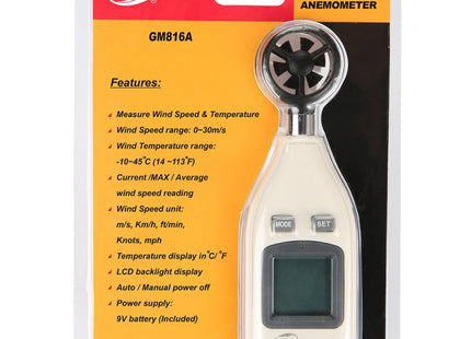 BENETECH Digital Electronic Anemometer (GM816A), GM816A