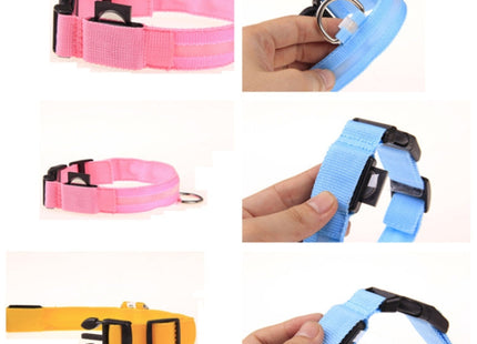 Adjustable 3-Mode LED Flashing Dog Collar, Size: S
