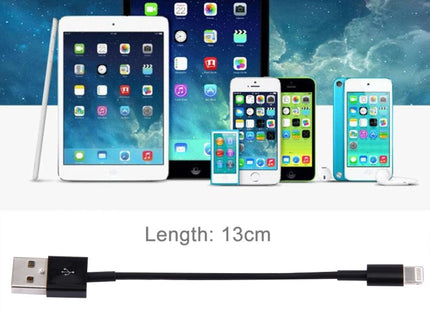 8 Pin to USB Sync Data / Charging Cable, Cable Length: 13cm(Black)