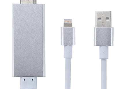 8 Pin to HDMI HDTV Adapter Cable with USB Charger Cable(Silver)