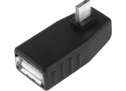 Micro USB Male to USB 2.0 AF Adapter with 90 Degree Angle, Support OTG Function(Black)