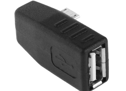 Micro USB Male to USB 2.0 AF Adapter with 90 Degree Angle, Support OTG Function(Black)
